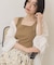 スクエアネックリブタンクトップ