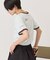 ランダムロゴ刺繍リンガーTシャツ