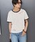 ランダムロゴ刺繍リンガーTシャツ