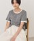 ランダムロゴ刺繍リンガーTシャツ