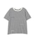 ランダムロゴ刺繍リンガーTシャツ