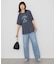 シャーリングプリントTシャツ