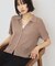 襟付きスキッパー半袖ニットポロ