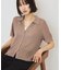 襟付きスキッパー半袖ニットポロ