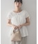 【接触冷感】シャーリングショルダーリボンプルオーバー