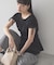 【接触冷感】シャーリングショルダーリボンプルオーバー