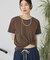 配色レイヤード風シアーTシャツ