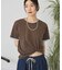 配色レイヤード風シアーTシャツ