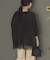Vネックレース切替シャツ