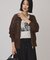 クロシェジップアップニットカーディガン
