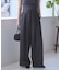 リボン付きタックワイドパンツ