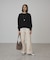 裾レースドッキングクルーネックニット