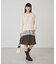 裾レースドッキングクルーネックニット