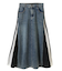 デニム切替異素材スカート