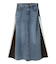 デニム切替異素材スカート