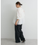 ペプラム長袖ブラウス