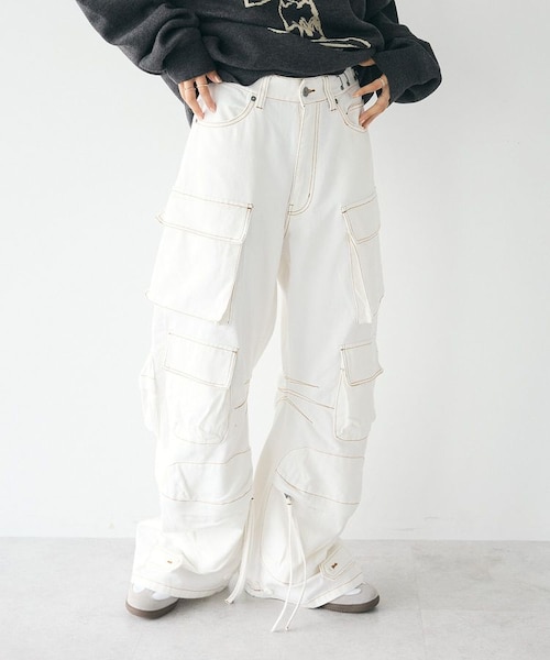 ほ*ら様 JIL SANDER ホワイト カーゴパンツ Jil Sander(ジルサンダー) カーゴパンツ(メンズ) - 海外通販のBUYMA