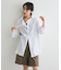 衿ギャザーシャツブラウス