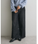ロールアップ風ストレートデニムパンツ