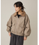 フェイクレザー衿ボアブルゾン