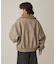 フェイクレザー衿ボアブルゾン
