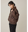 フェイクレザー衿ボアブルゾン