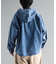 デニムフードシャツ