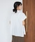 遮熱 シャーリングショートスリーブブラウス