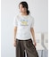 シャーリングプリントTシャツ