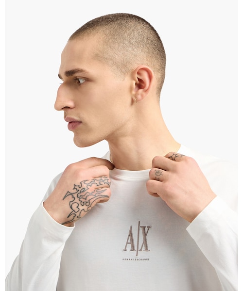 A|X アルマーニ エクスチェンジ】ICON 長袖クルーネックTシャツ 
