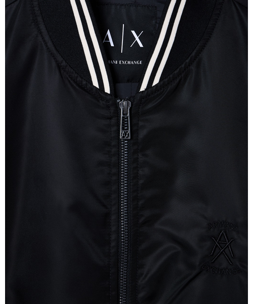 A|X アルマーニ エクスチェンジ】AXロゴ シャイニーボンバージャケット