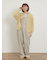 配色メロー畦編みニットカーディガン