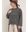 ピグメント加工ロゴ刺繍ロングTシャツ