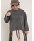 ピグメント加工ロゴ刺繍ロングTシャツ