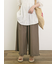 【M/Lサイズ】綿麻裾フリルパンツ