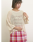 テープロゴ刺繍ニットプルオーバー