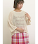 テープロゴ刺繍ニットプルオーバー