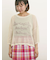 テープロゴ刺繍ニットプルオーバー