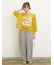 テープロゴ刺繍ニットプルオーバー