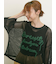 テープロゴ刺繍ニットプルオーバー