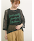テープロゴ刺繍ニットプルオーバー