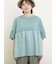 袖レースギャザーカットソー