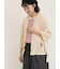 [接触冷感]花刺繍七分袖クルーネックカーディガン