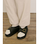 【M/Lサイズ】綿麻裾ギャザーレースパンツ