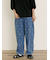 【S/M/Lサイズ】刺繍デニム/ヒッコリーカーブパンツ