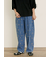 【S/M/Lサイズ】刺繍デニム/ヒッコリーカーブパンツ