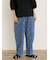 【S/M/Lサイズ】刺繍デニム/ヒッコリーカーブパンツ