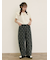 【S/M/Lサイズ】刺繍デニム/ヒッコリーカーブパンツ