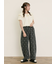 【S/M/Lサイズ】刺繍デニム/ヒッコリーカーブパンツ
