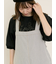 刺繍デニム/ヒッコリーサロペットパンツ